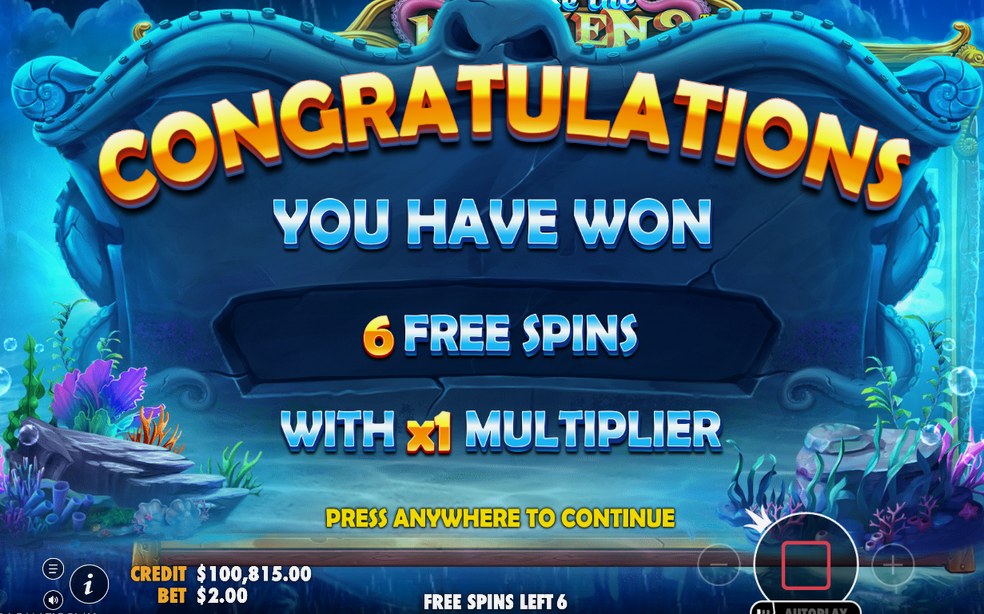 Free Spins efter Kraken Offer med 40 linjer